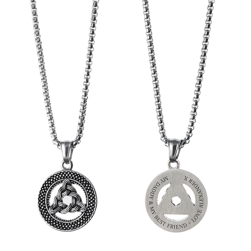 Personalised Men's Celtic Trinity Pendant Necklace