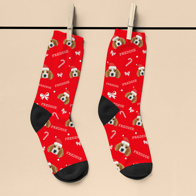 Personalised Christmas Pet Face Socks