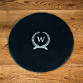 Personalised Monogrammed Wreath Round Slate Cheese Board