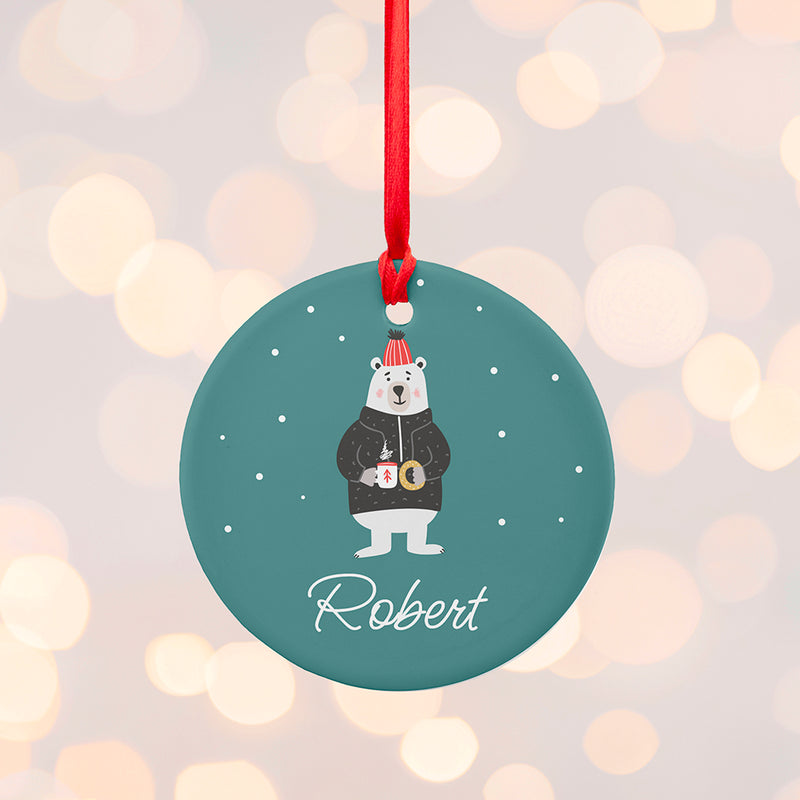 Personalised Polar Bear Christmas Decoration