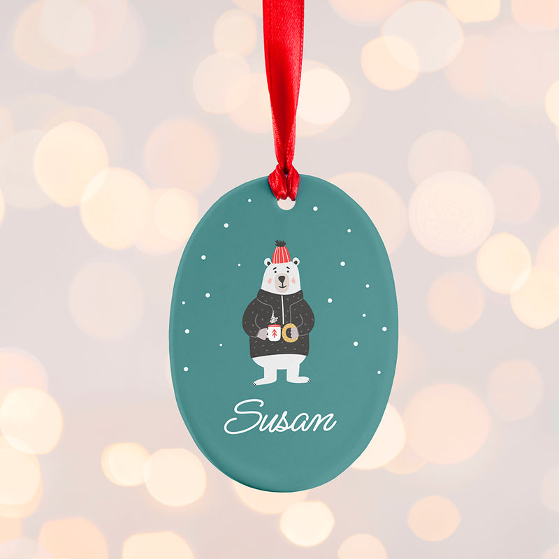 Personalised Polar Bear Christmas Decoration