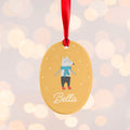 Personalised Winter Wolf Ceramic Decoration