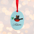 Personalised Holly Robin Christmas Decoration