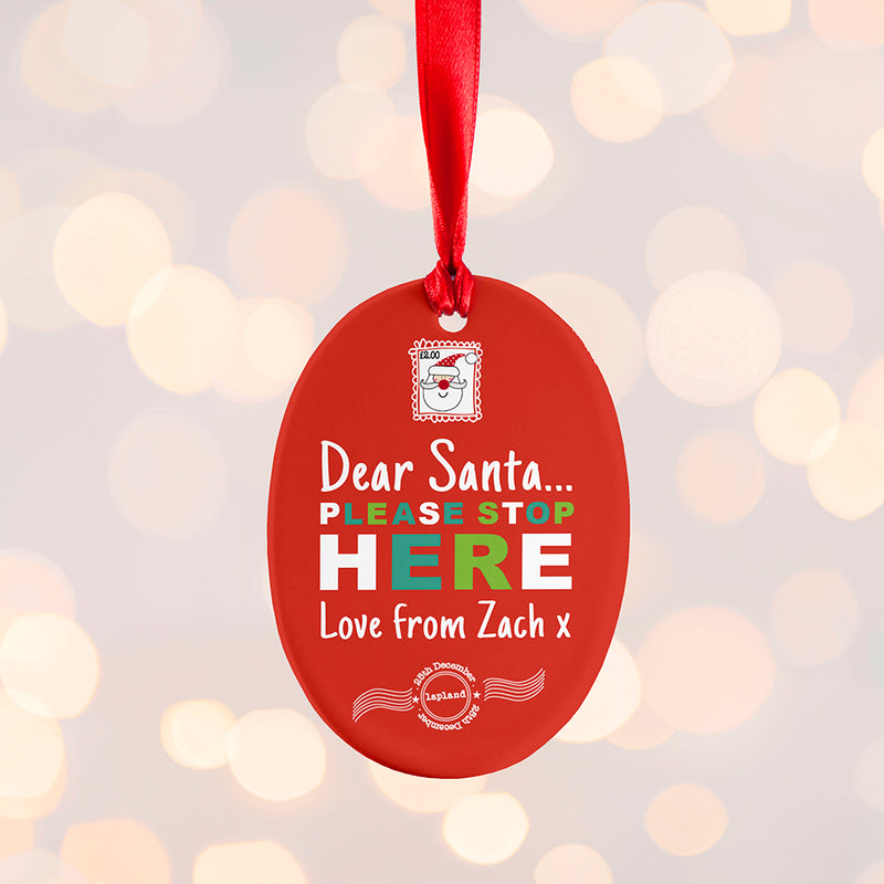 Personalised Dear Santa Christmas Decoration