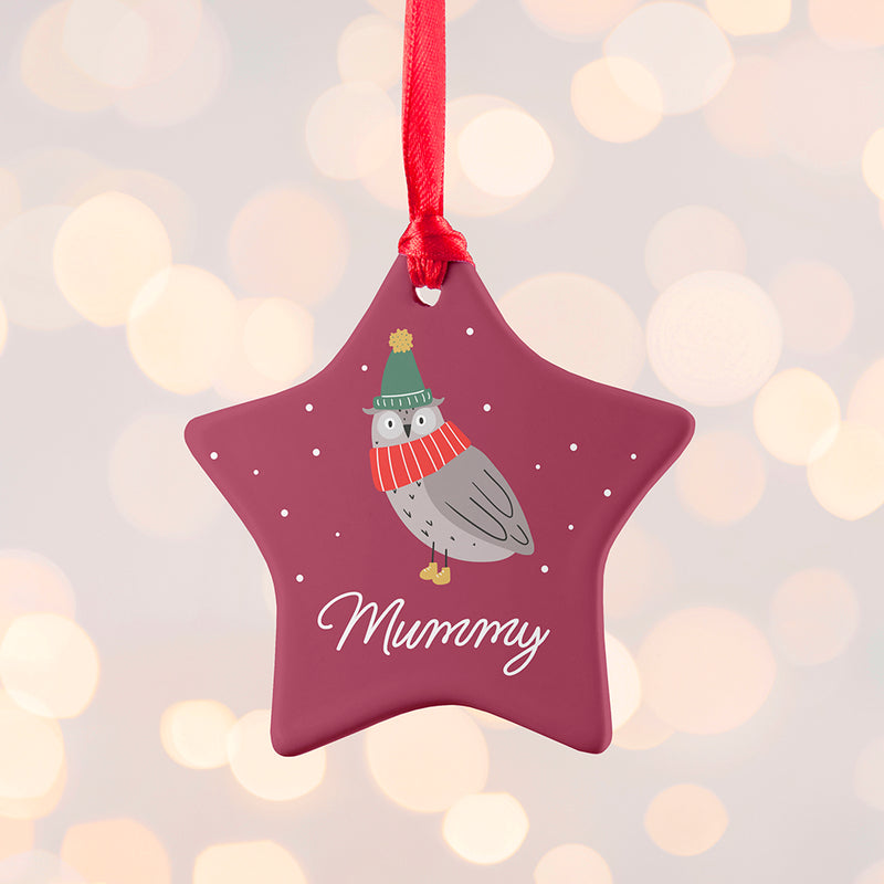 Personalised Winter Owl Christmas Decoration