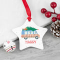 Personalised Christmas Tree Van Ceramic Decoration