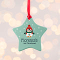 Personalised Baby Penguin 1st Christmas Decoration