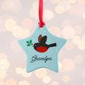 Personalised Holly Robin Christmas Decoration