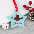 Personalised Holly Robin Christmas Decoration