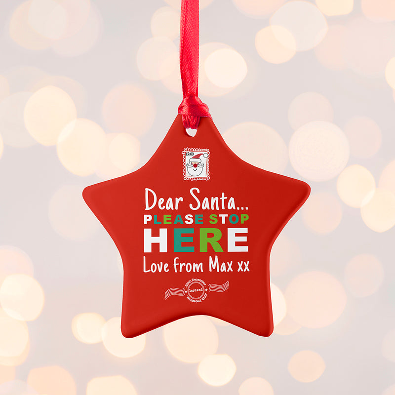 Personalised Dear Santa Christmas Decoration