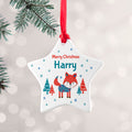 Personalised Winter Fox Ceramic Decoration