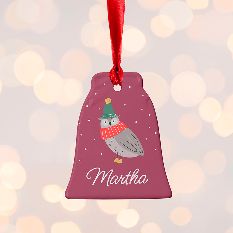 Personalised Winter Owl Christmas Decoration