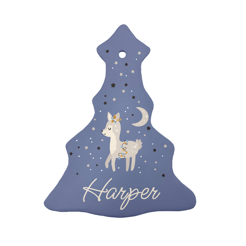 Personalised Moonlit Fawn Christmas Decoration