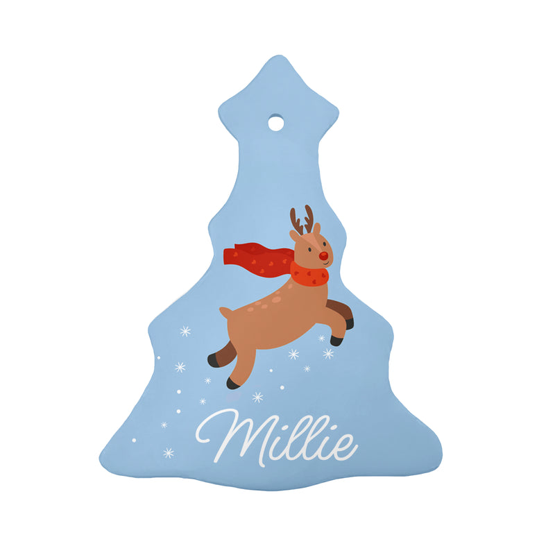 Personalised Flying Rudolph Christmas Decoration