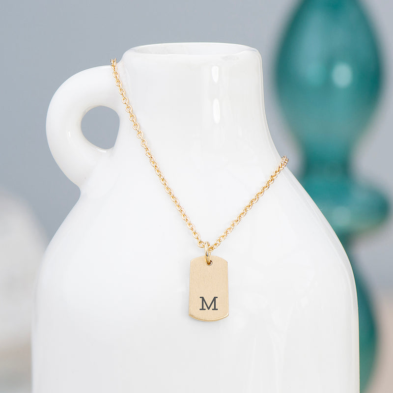 Personalised Gold Initial Tag Necklace