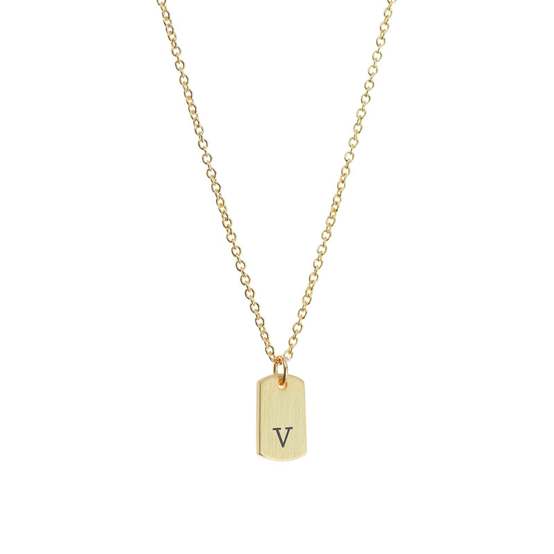 Personalised Gold Initial Tag Necklace