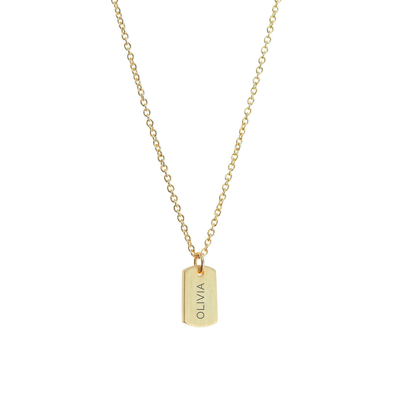 Personalised Gold Name Tag Necklace