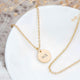 Personalised Monogrammed Gold Round Tag Necklace