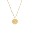 Personalised Monogrammed Gold Round Tag Necklace