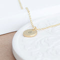 Personalised Monogrammed Gold Round Tag Necklace