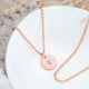 Personalised Monogrammed Rose Gold Round Tag Necklace