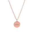 Personalised Monogrammed Rose Gold Round Tag Necklace