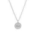 Personalised Monogrammed Silver Round Tag Necklace