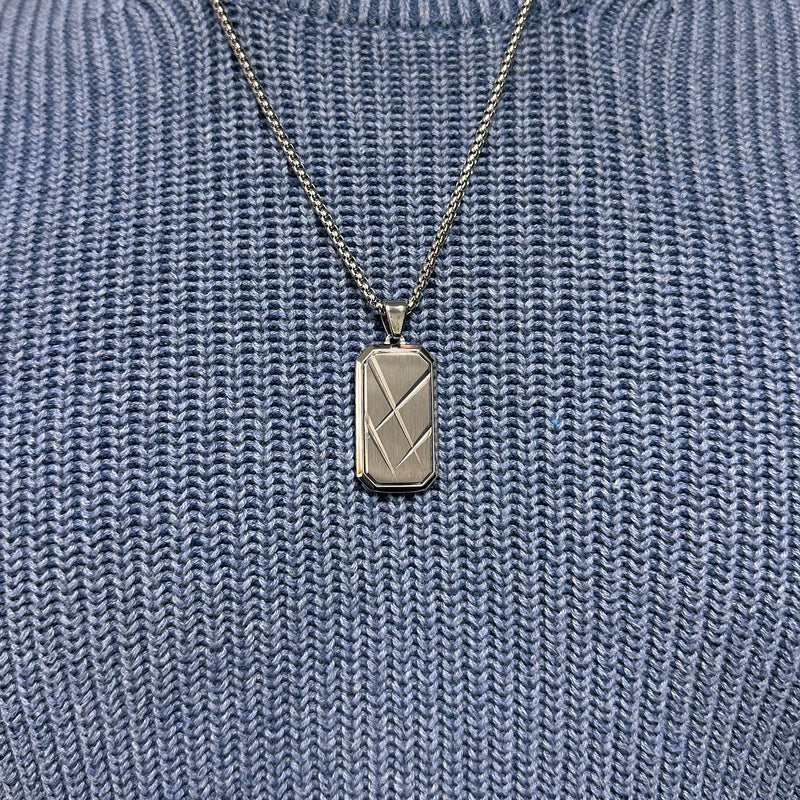 Personalised Men’s Contemporary Dog Tag Necklace