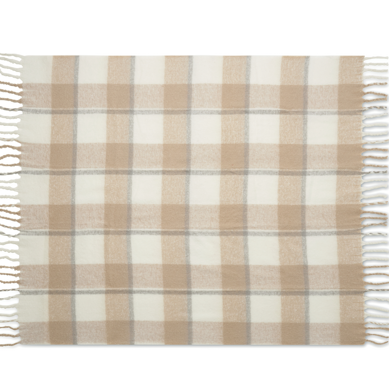 Personalised Chequered Mohair Feel Blanket