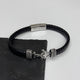 Personalised Men's Woven Leather Anchor Bracelet