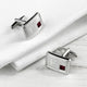 Personalised Rhodium Plated Birthstone Crystal Cufflink Set