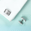 Personalised Rhodium Plated Birthstone Crystal Cufflink Set