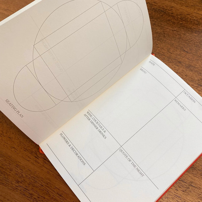 Personalised Hand Bound Buckram Dinner Party Book