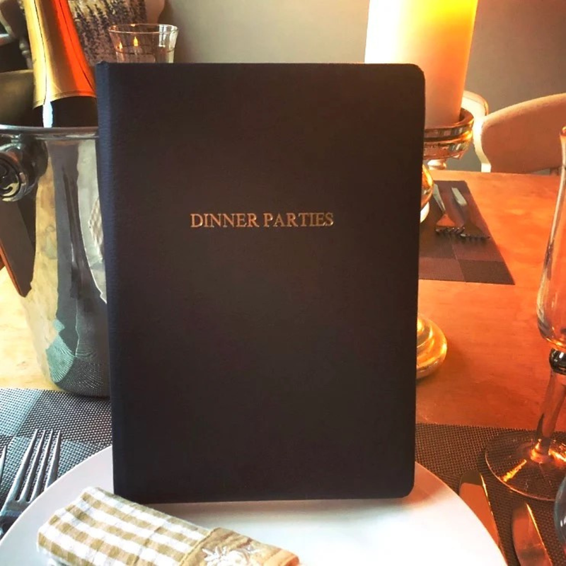 Personalised Luxury Leather Dinner Party Book