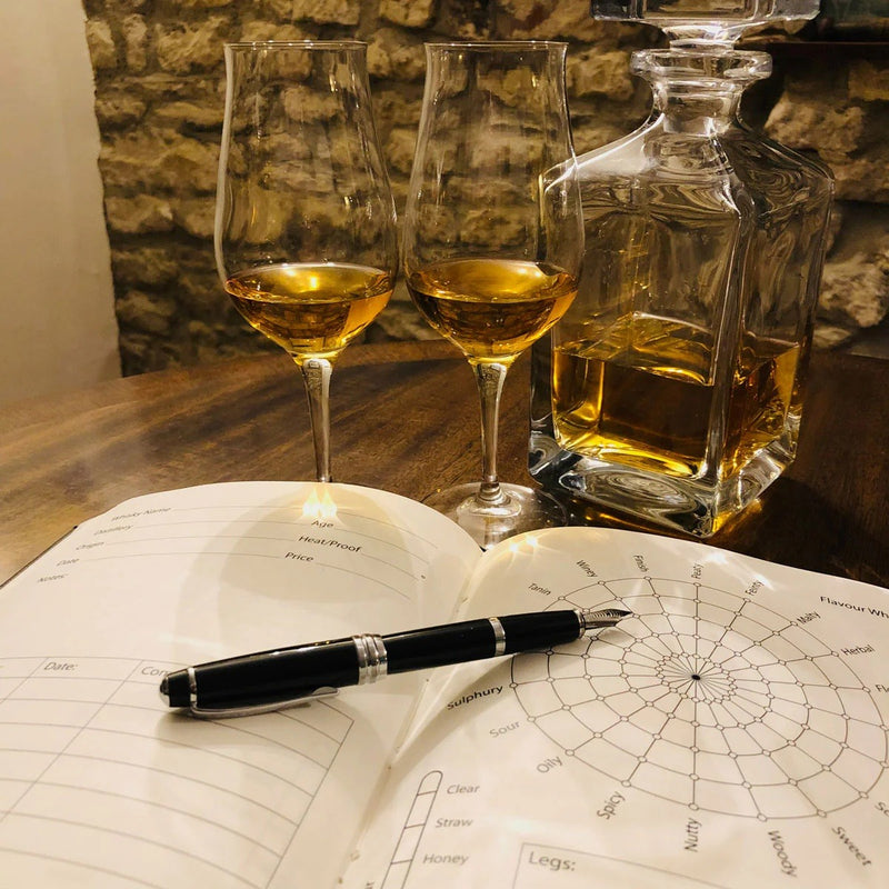 Personalised Premium Recycled Leather Whisky Tasting Journal