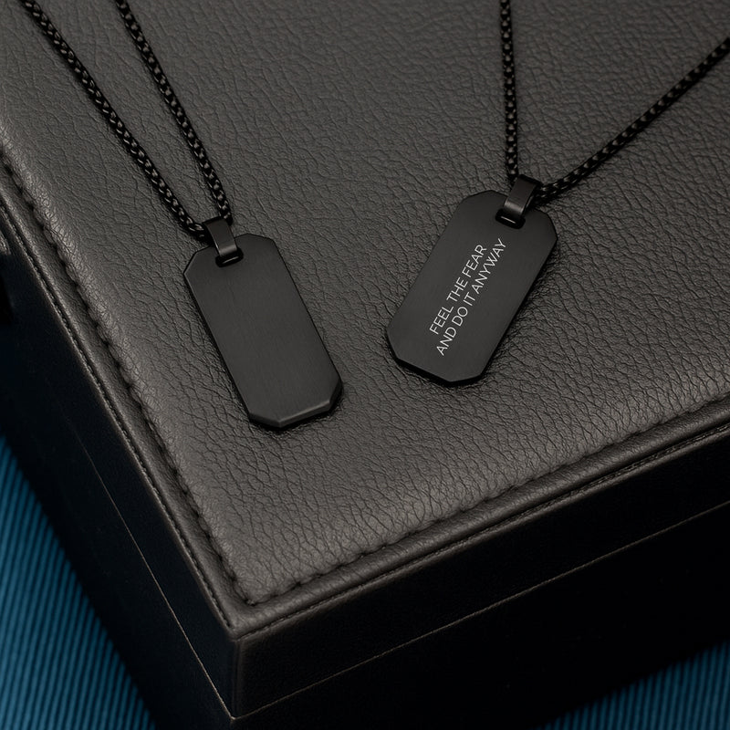 Personalised Men's Gunmetal Pendant Necklace