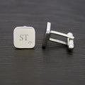 Personalised Men's Square Cufflink with Crystal