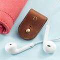 Personalised Monogrammed Leather Earphones Holder