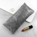Personalised Luxury Slimline Leather Clutch in Stone Grey