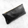 Personalised Luxury Slimline Leather Clutch in Black