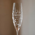 Personalised Floral Crystal Champagne Flutes - Set of Two