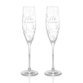 Personalised Floral Crystal Champagne Flutes - Set of Two