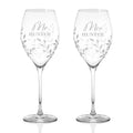 Personalised Floral Crystal Wine Glasses - Set of Two