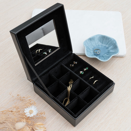 Personalised Luxury Black Square Jewellery Box
