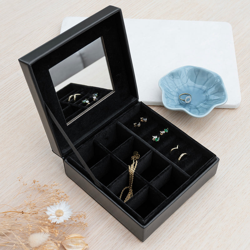 Personalised Luxury Black Square Jewellery Box