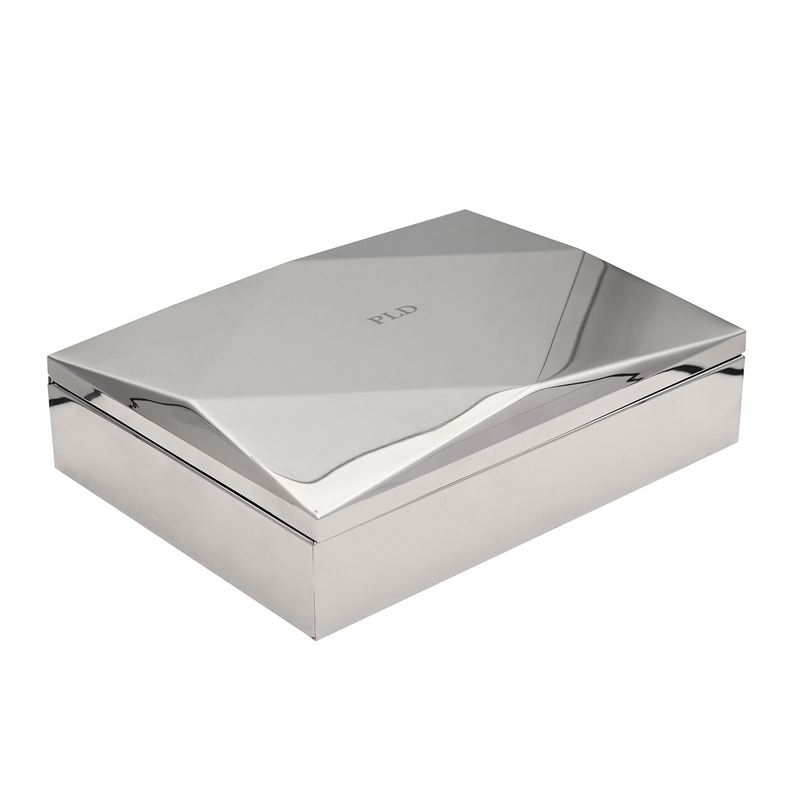 Personalised Monogrammed Men's Luxury Mirrored Geometric Valet Box