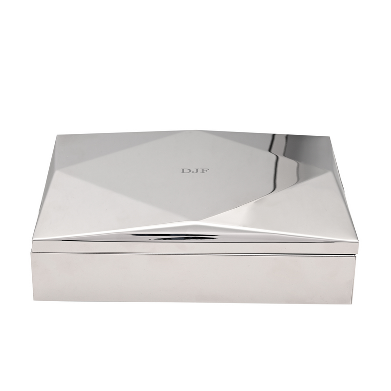 Personalised Monogrammed Men's Luxury Mirrored Geometric Valet Box