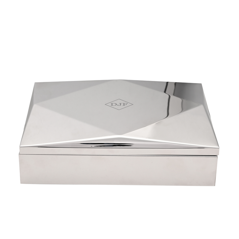 Personalised Monogrammed Men's Luxury Mirrored Geometric Valet Box