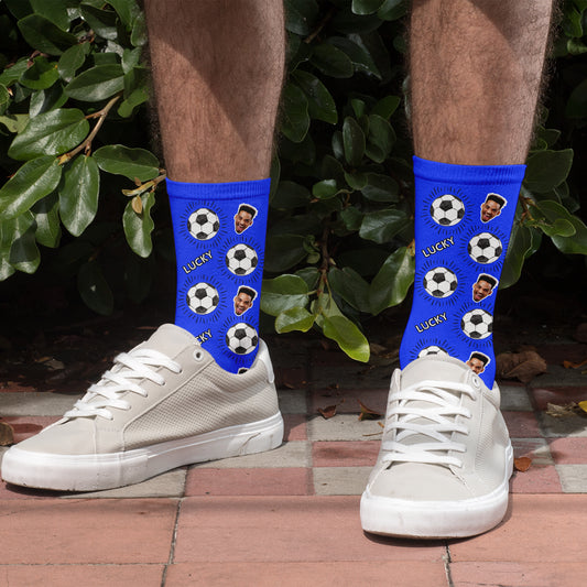 Personalised Lucky Football Photo Socks