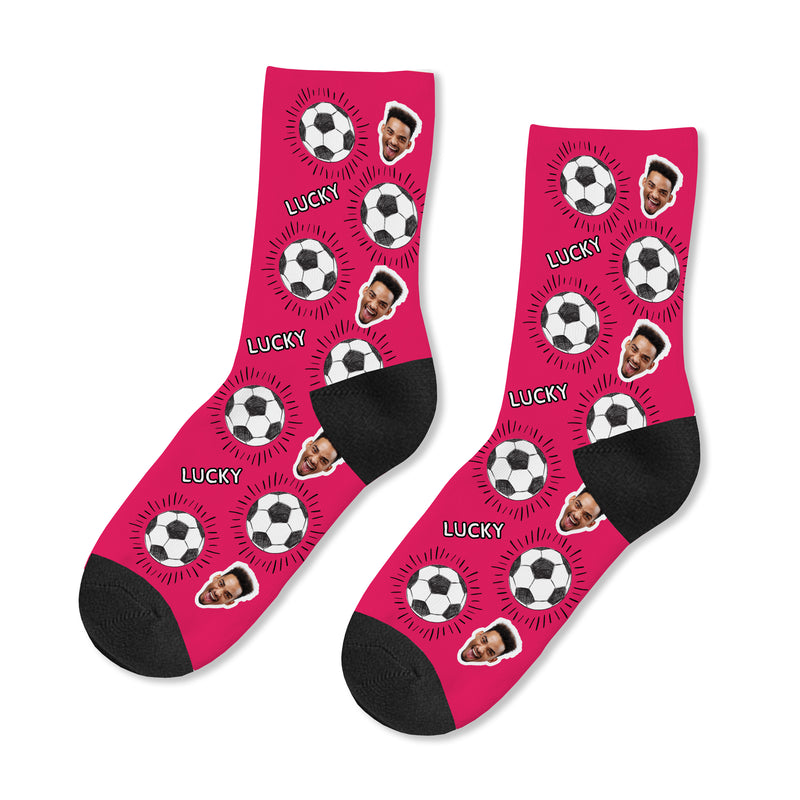 Personalised Lucky Football Photo Socks